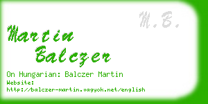 martin balczer business card